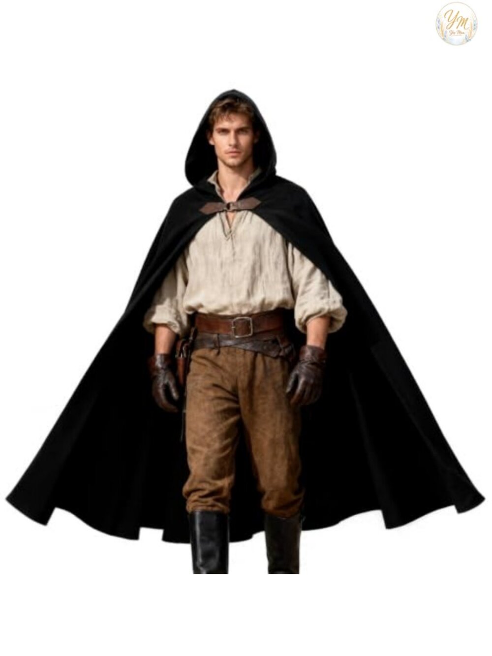 Velvet Hooded Medieval Renaissance Viking Cloak Cape